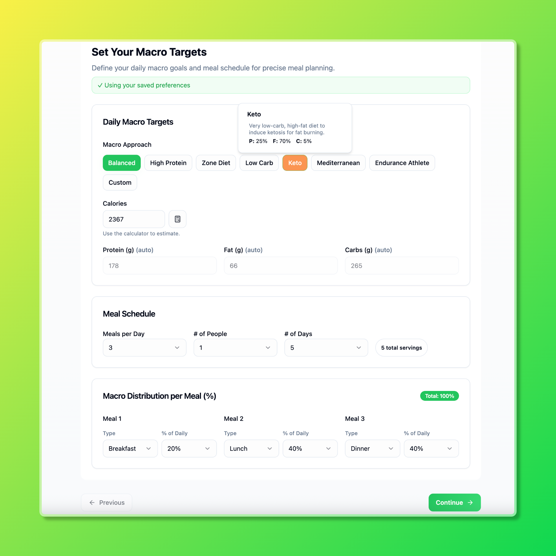 Set your macro goals